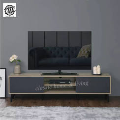 CHF TV-9003 6ft TV Cabinet – Natural + Dark grey