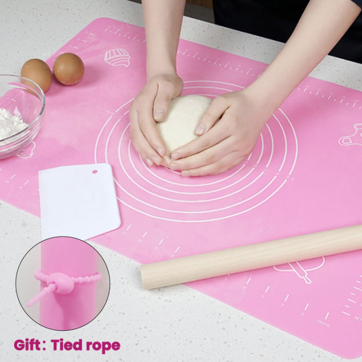 Migecon 50*40 cm Large Nonstick Silicone Heat Resistant Baking Mat Rolling Dough Cushion Cake Kneading Pad Pastry Liner With Scale
